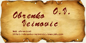 Obrenko Veinović vizit kartica